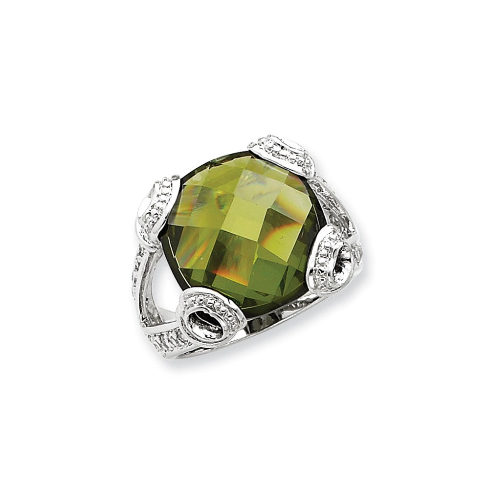 Sterling Silver Green CZ Ring