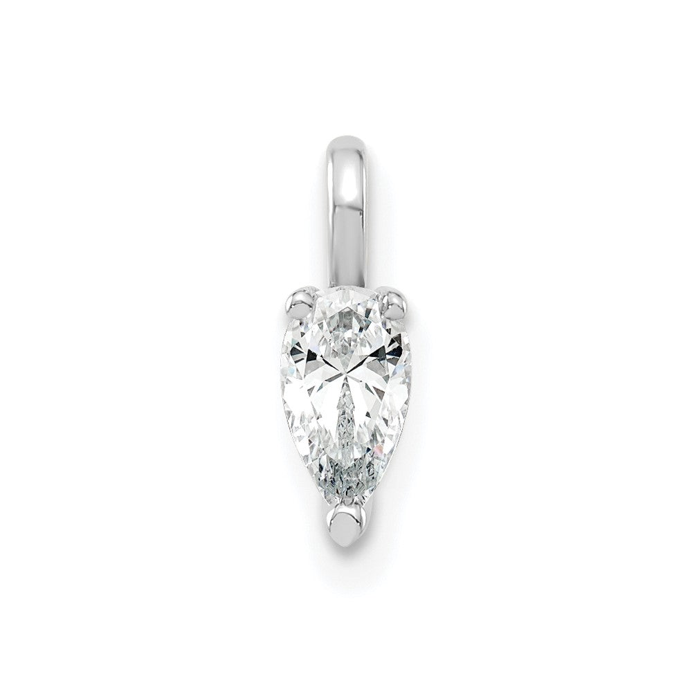 14kw 5.85x3.0mm Pear Lab Grown Diamond VS+ F+ Solitaire Pendant