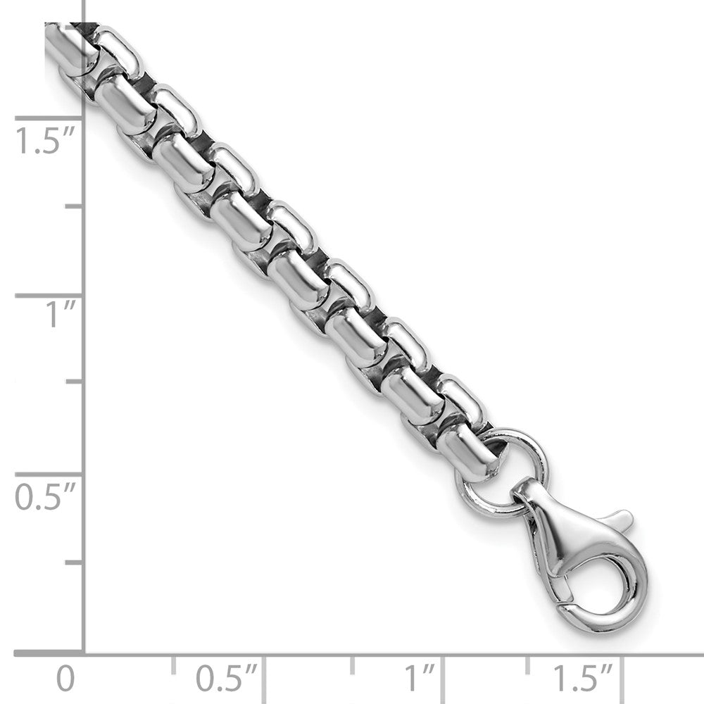 Sterling Silver 5.4mm 7.5in Venetian Box Chain Bracelet