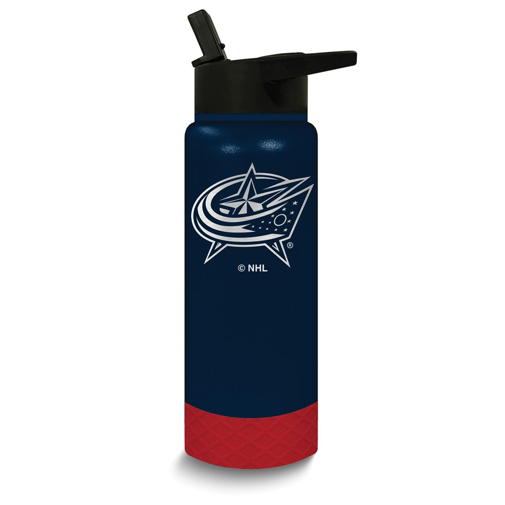 NHL Columbus Blue Jackets Stainless Steel Silicone Grip 24 oz. Water Bottle