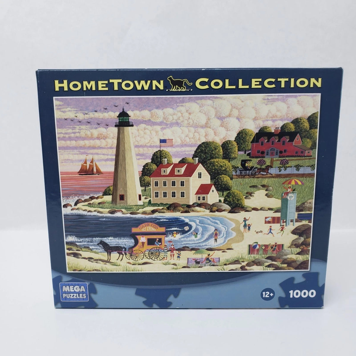 Mega Puzzles Hometown Collection Cape Cod Beach Party 1000 Pc Jigsaw Brand New