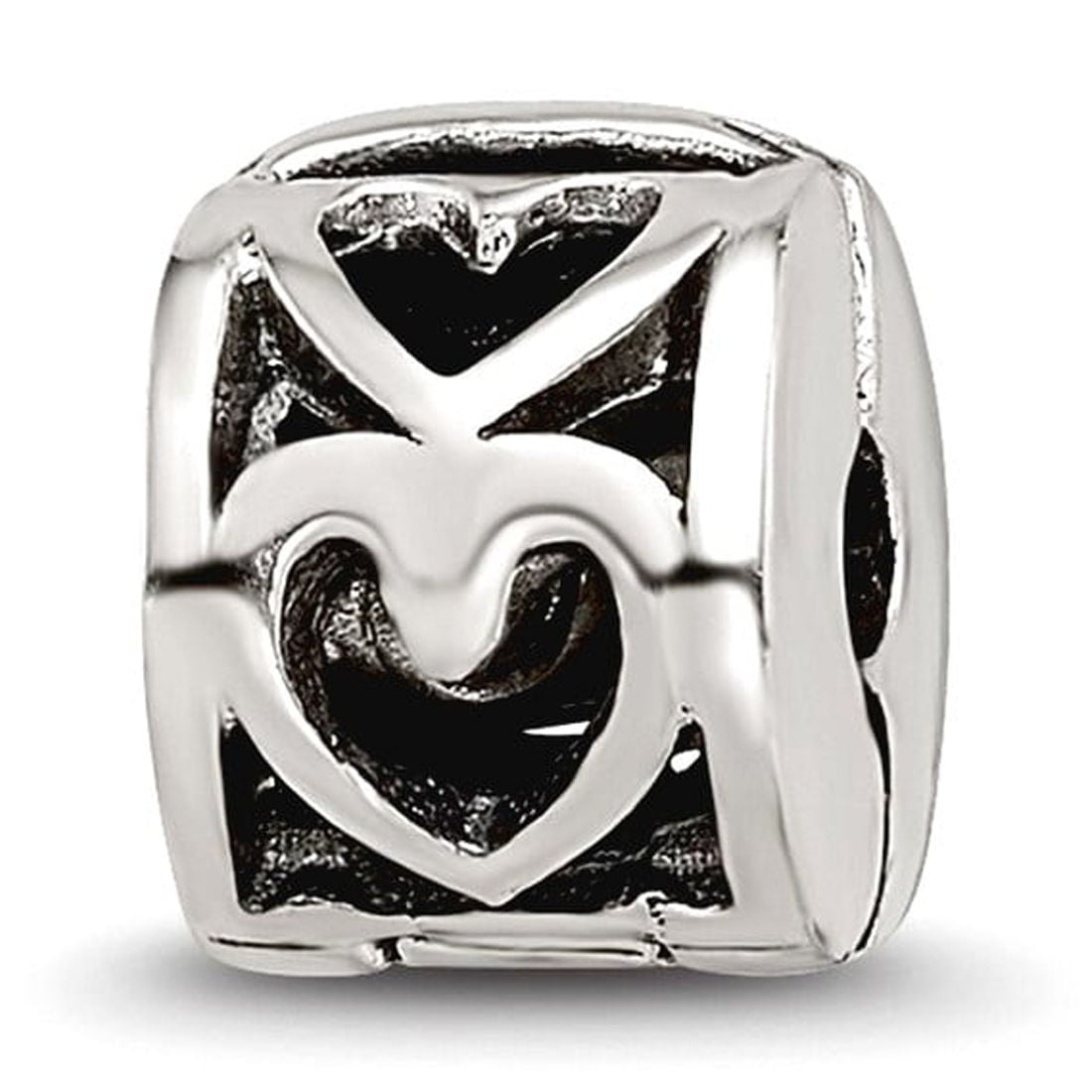 Kids Collection Sterling Silver Reflections Heart Pattern Clip Bead