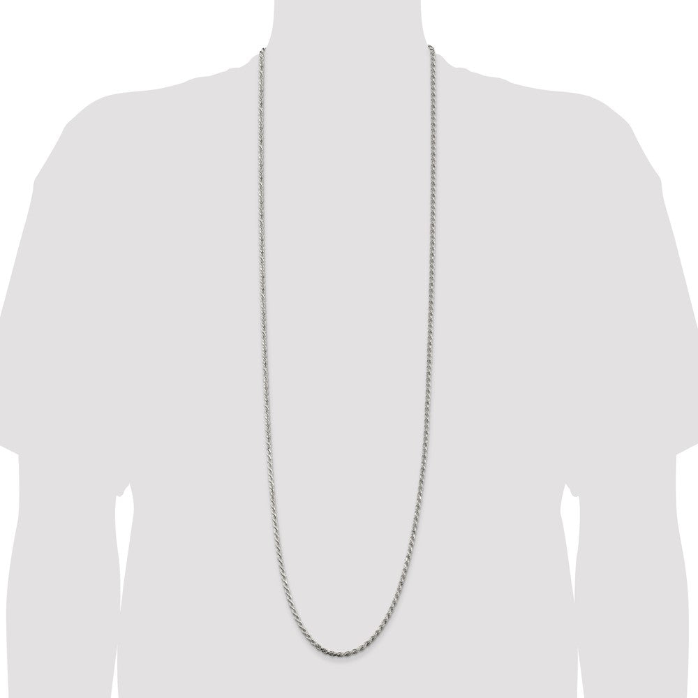 Sterling Silver 3.2mm Diamond-cut Rope Chain 42 Inches
