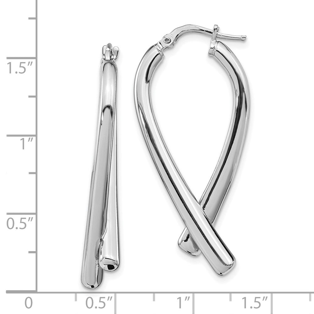 Sterling Silver Rhodium-plated Polished Post Dangle Earrings