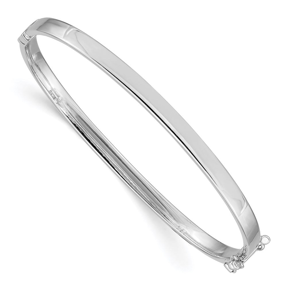 14k White Gold 4mm Hinged Bangle 7 inches