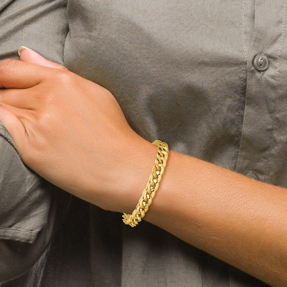 14K Polished Fancy Curb Link Bracelet 7.5 inches