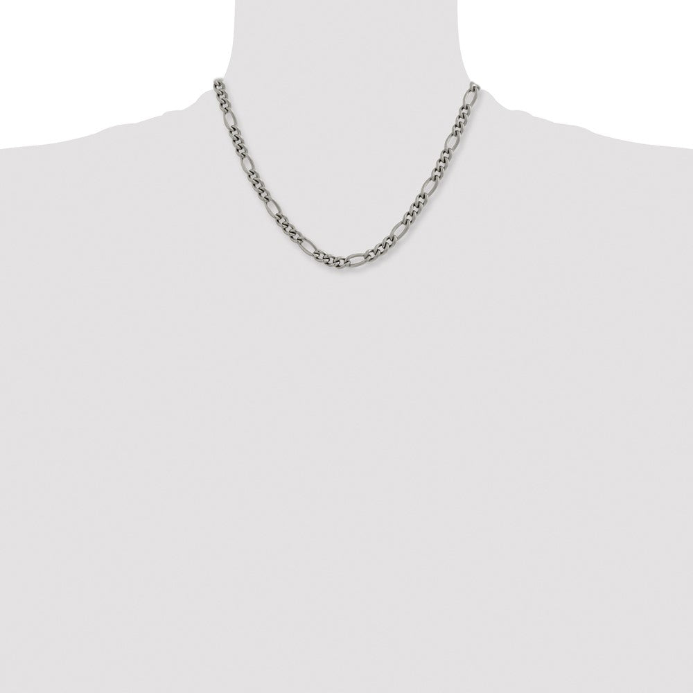 Titanium Polished 7mm 18in Figaro Chain