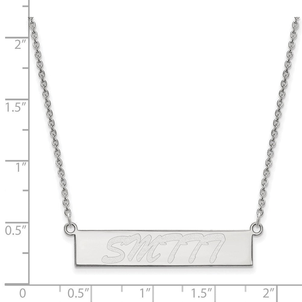Logoart 925 Sterling Silver Southern Mississippi, University Of Small Bar Necklace