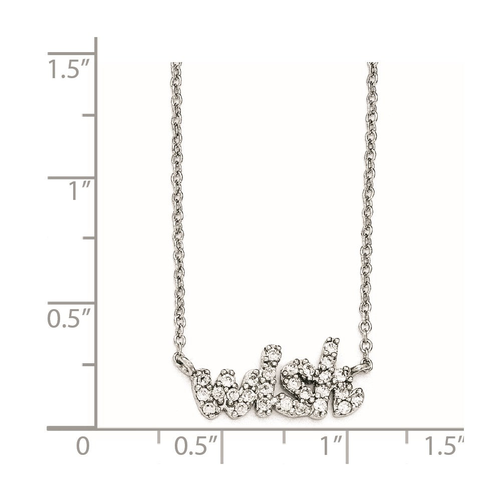 Cheryl M Sterling Silver CZ WISH 18in. Necklace