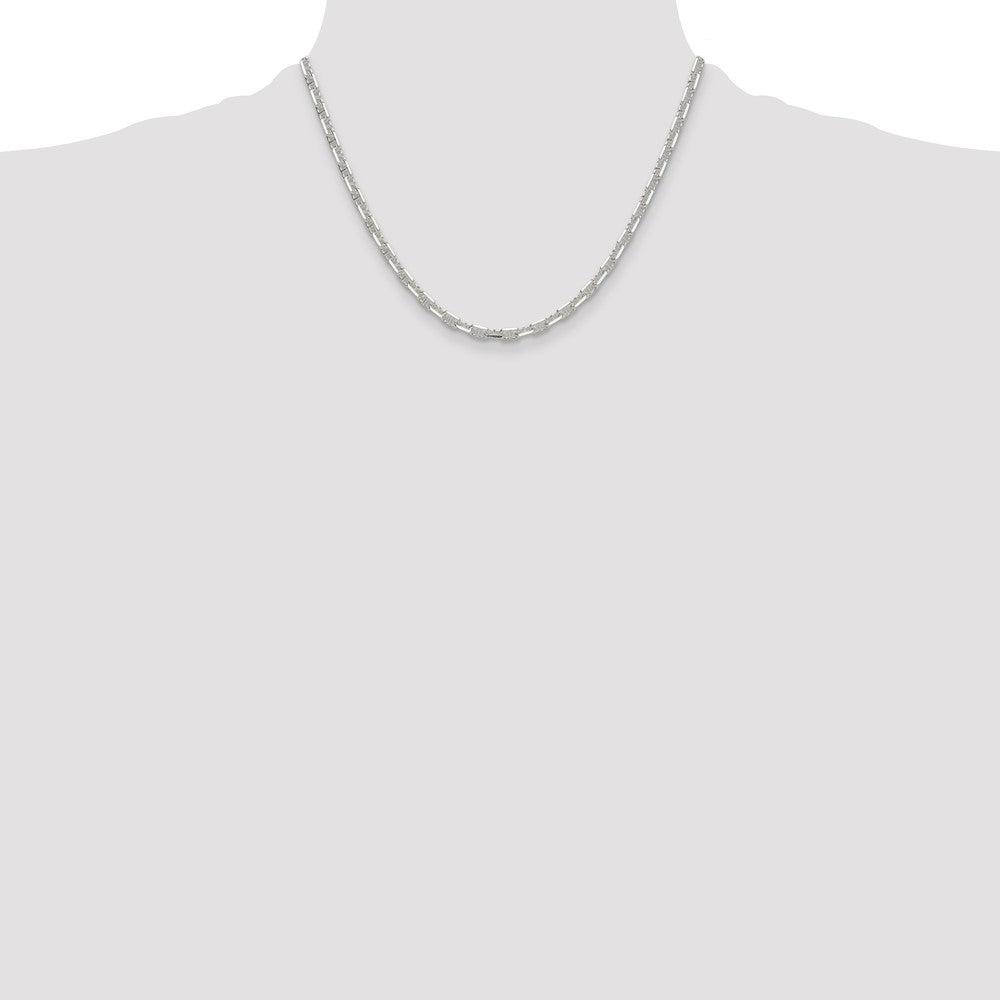Sterling Silver Polished and D/C 3.75mm Mariner Link Chain