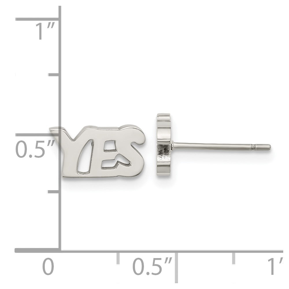 Stainless Steel Polished YES Post Earrings