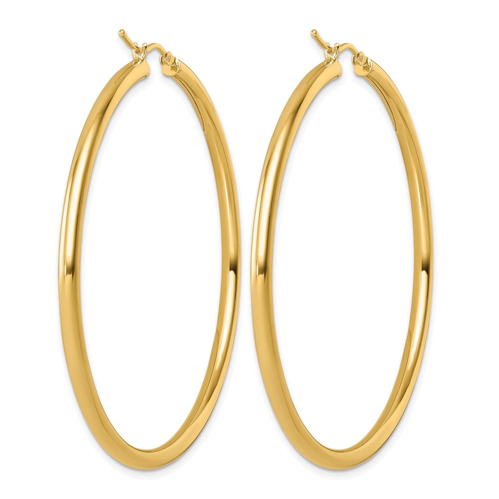 14k Polished 3mm Polished Hoop Earrings