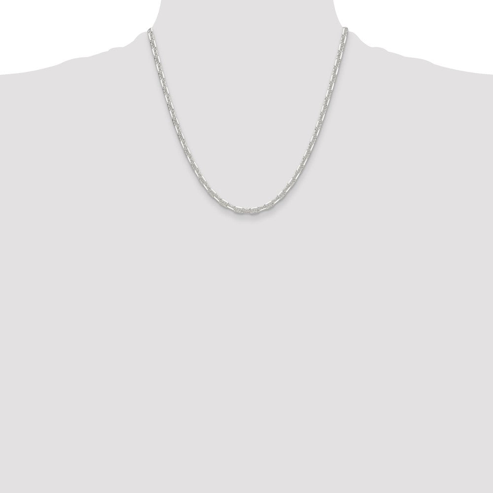 Sterling Silver Polished and D/C 4.75mm Mariner Link Chain
