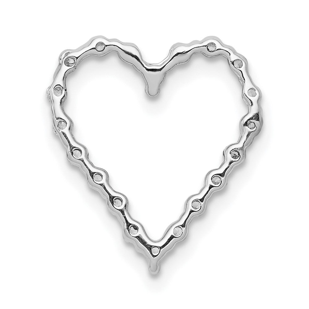 14k White Gold 1/5 carat Lab Grown Diamond VS/SI+ G+ Heart Chain Slide Pendant