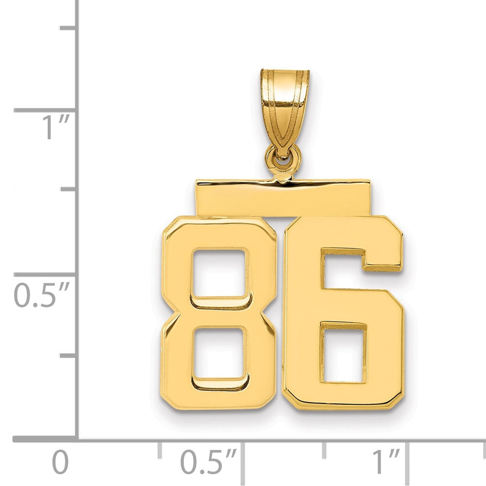 14k Medium Polished Number 86 Charm