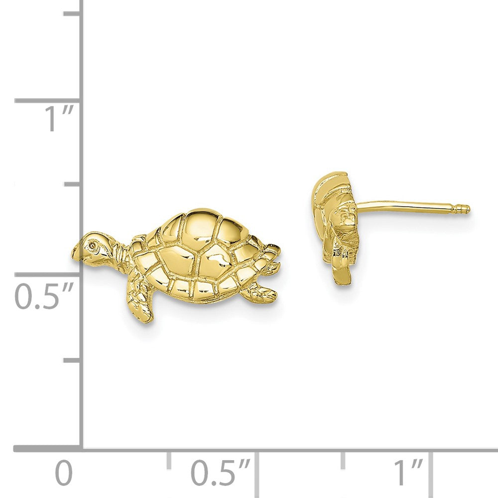 10K Polished Turtle Post Earrings
