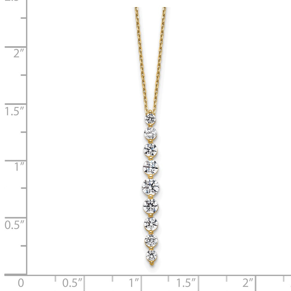 True Origin 14k 1 carat Lab Grown Diamond VS DEF 18 inch Vertical Slide Necklace