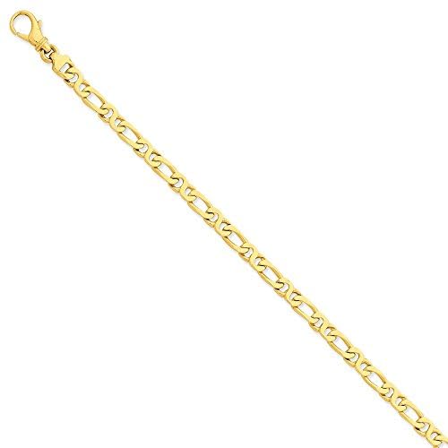 14K 8 inch 4.8mm Hand Polished Fancy Link with Fancy Lobster Clasp Bracelet