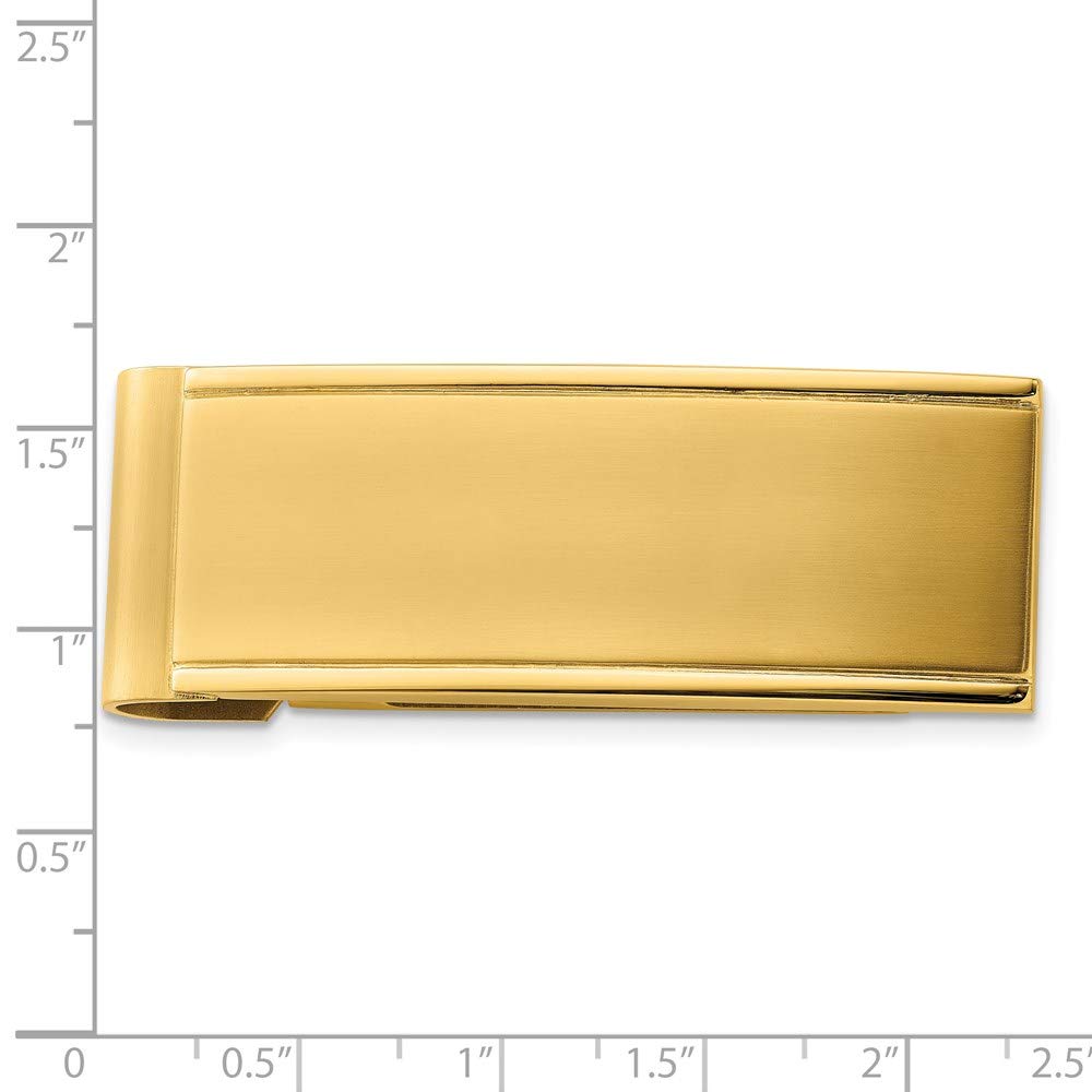 Primal Steel Stainless Steel Brushed and Polished Yellow IP-Plated Money Clip