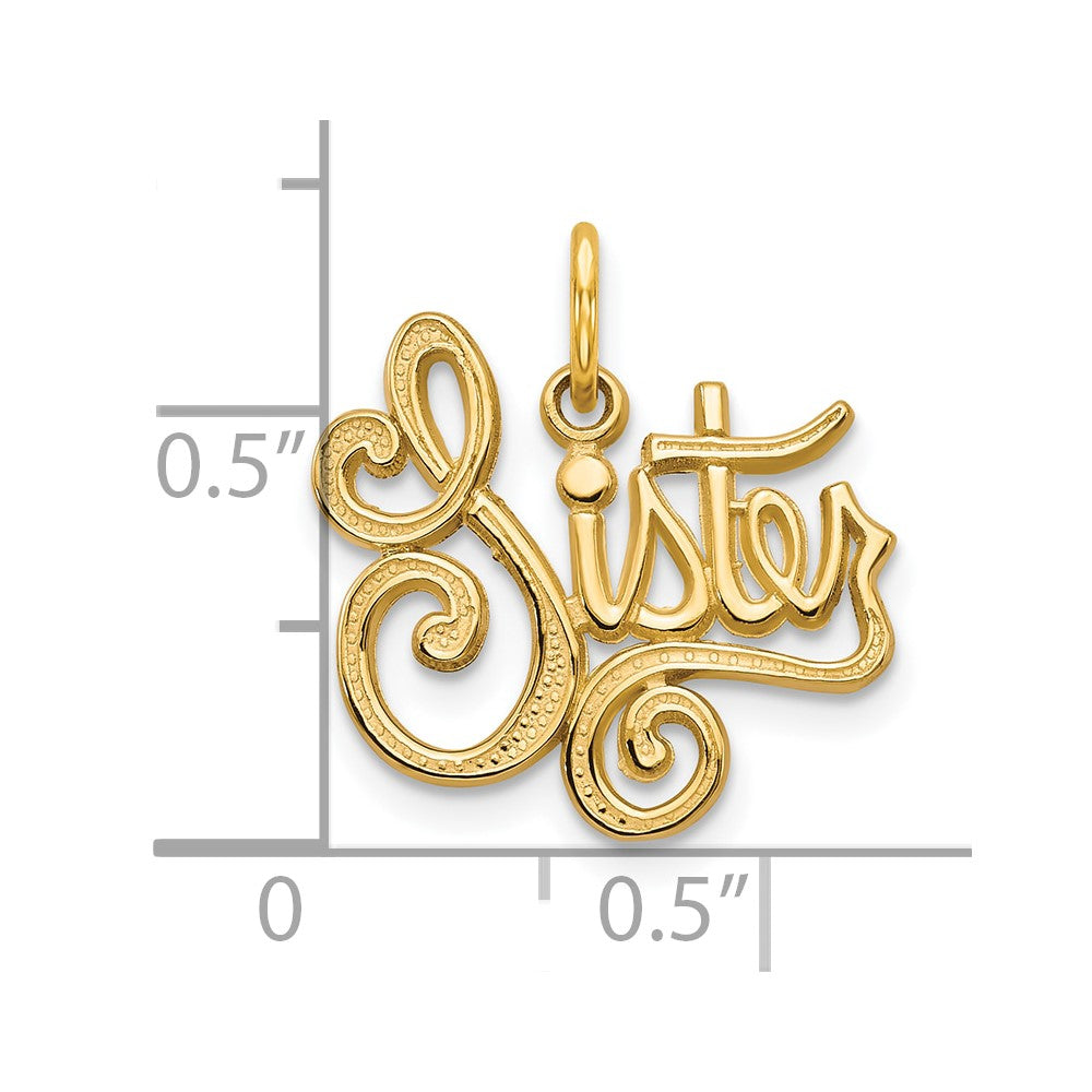 10K Gold SISTER Charm