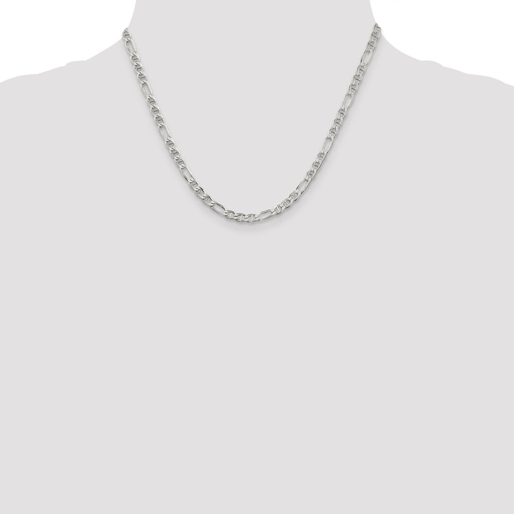 Sterling Silver 3.75mm Figaro Anchor Chain 18 Inches