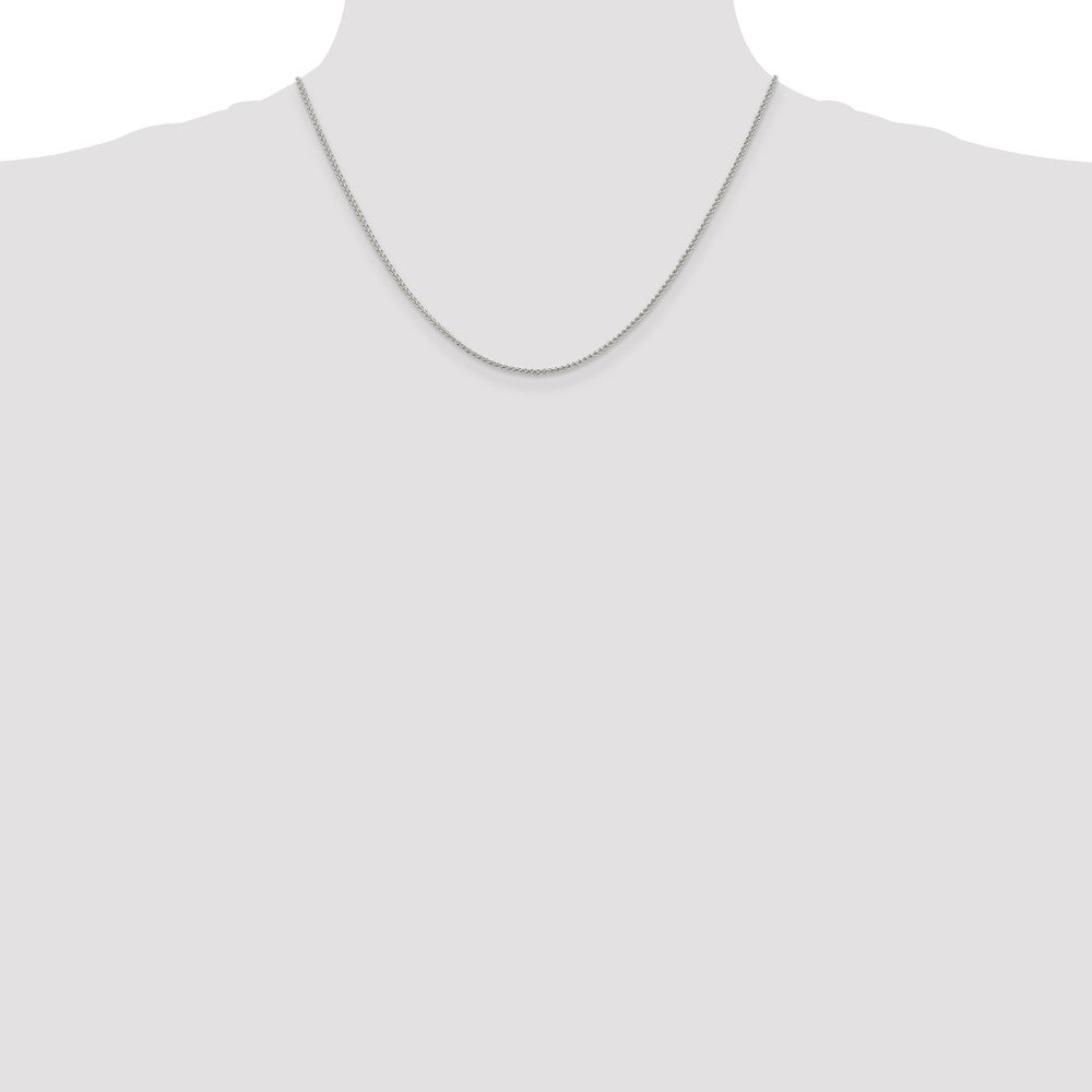 Sterling Silver 1.5mm wtih 2 inch ext. Round Spiga Chain