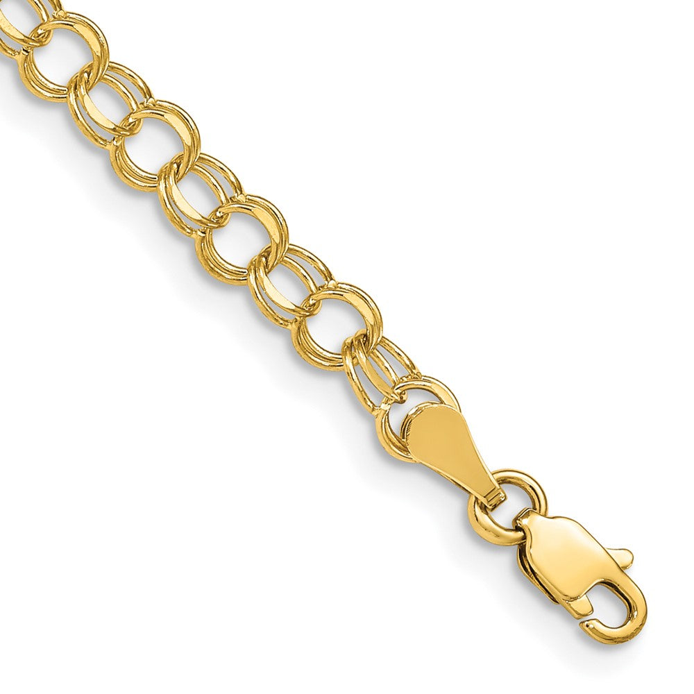 14k Double Link Charm Bracelet 8 inches