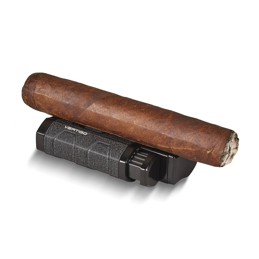 Vertigo Envoy Black Triple Torch Flame with Fold Out Punch Cigar Rest
