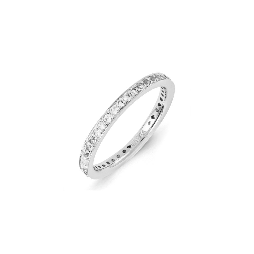 Sterling Silver Stackable Expressions Created White Sapphire Ring