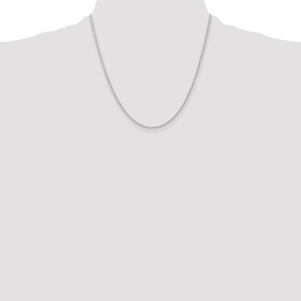 Sterling Silver Rhodium-plated 1.6mm Round Spiga Chain 20 Inches