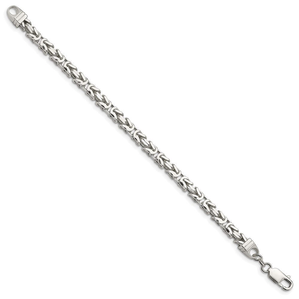 Sterling Silver 5mm Byzantine Chain 8 inches
