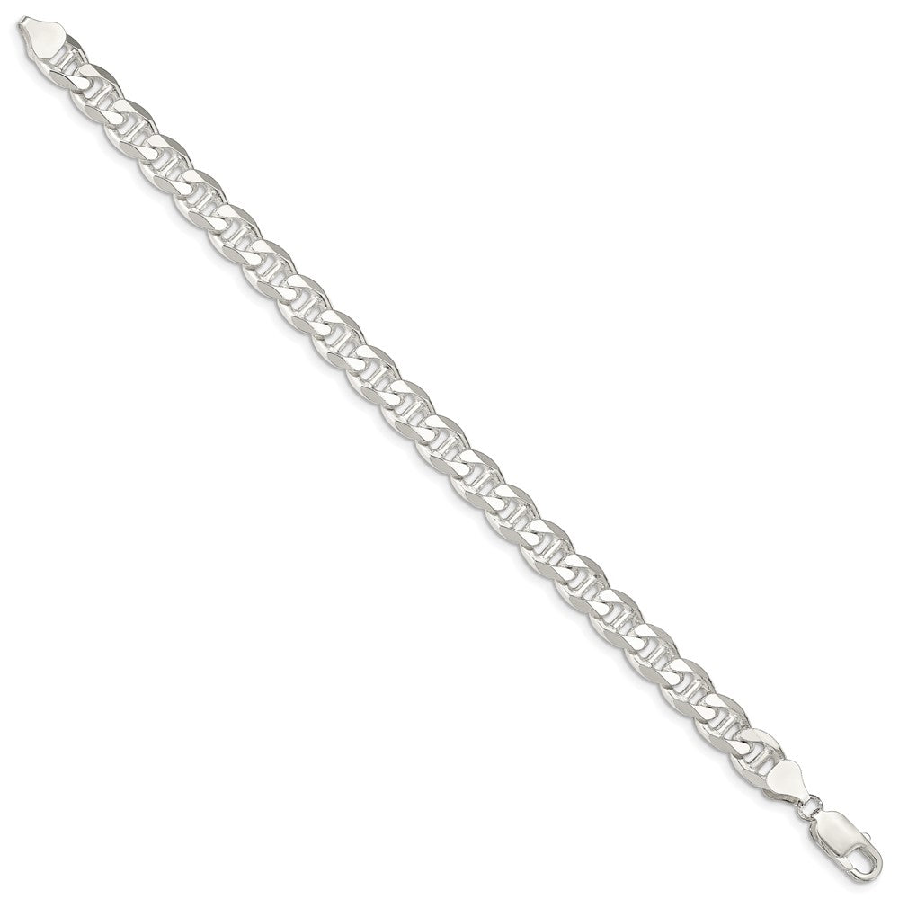 Sterling Silver 8.25mm D/C Flat Anchor Curb Chain 8 inches