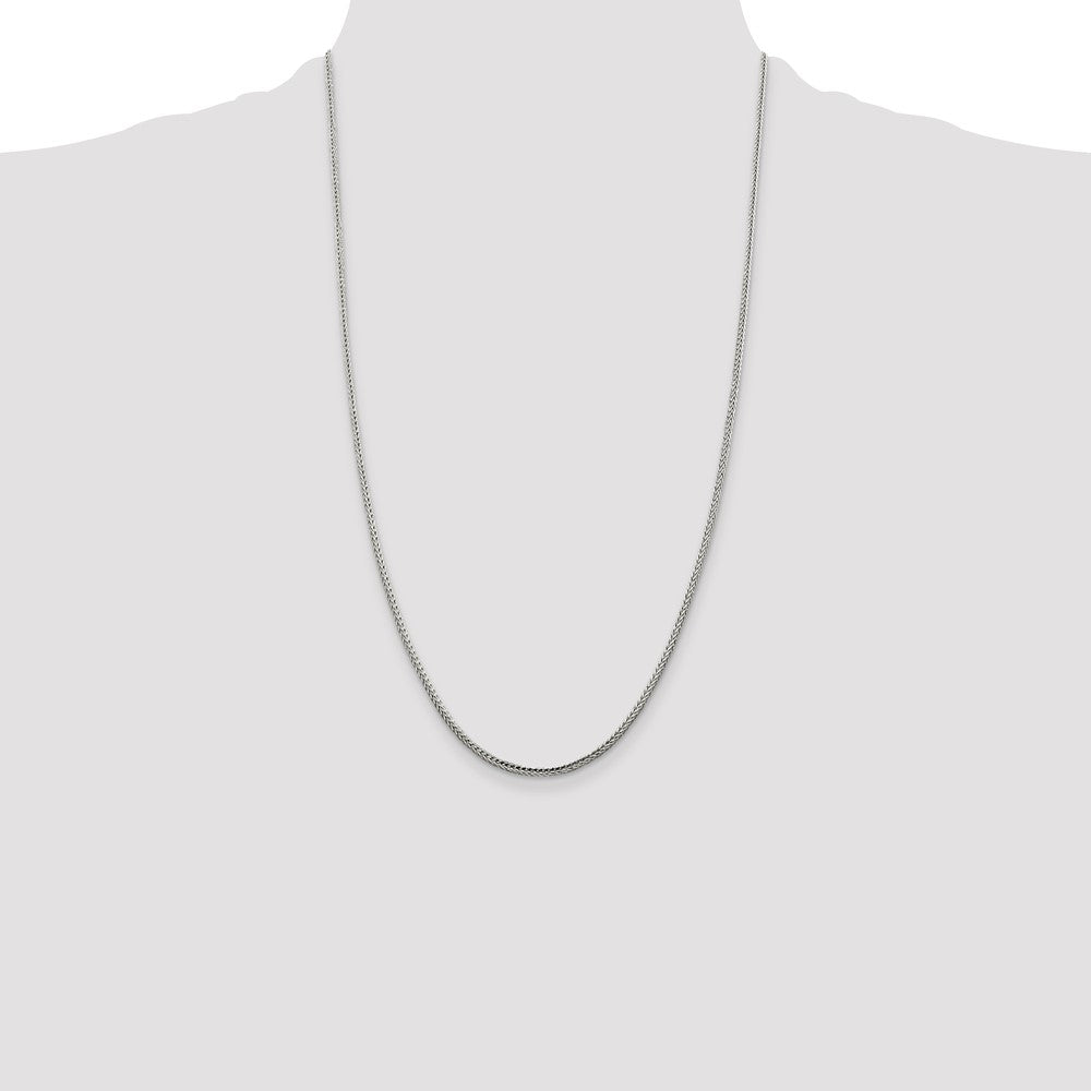 Sterling Silver 2mm Diamond-cut Round Franco Chain 26 Inches