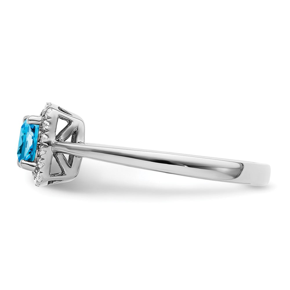 10kw ANT Blue Topaz and Diamond Ring