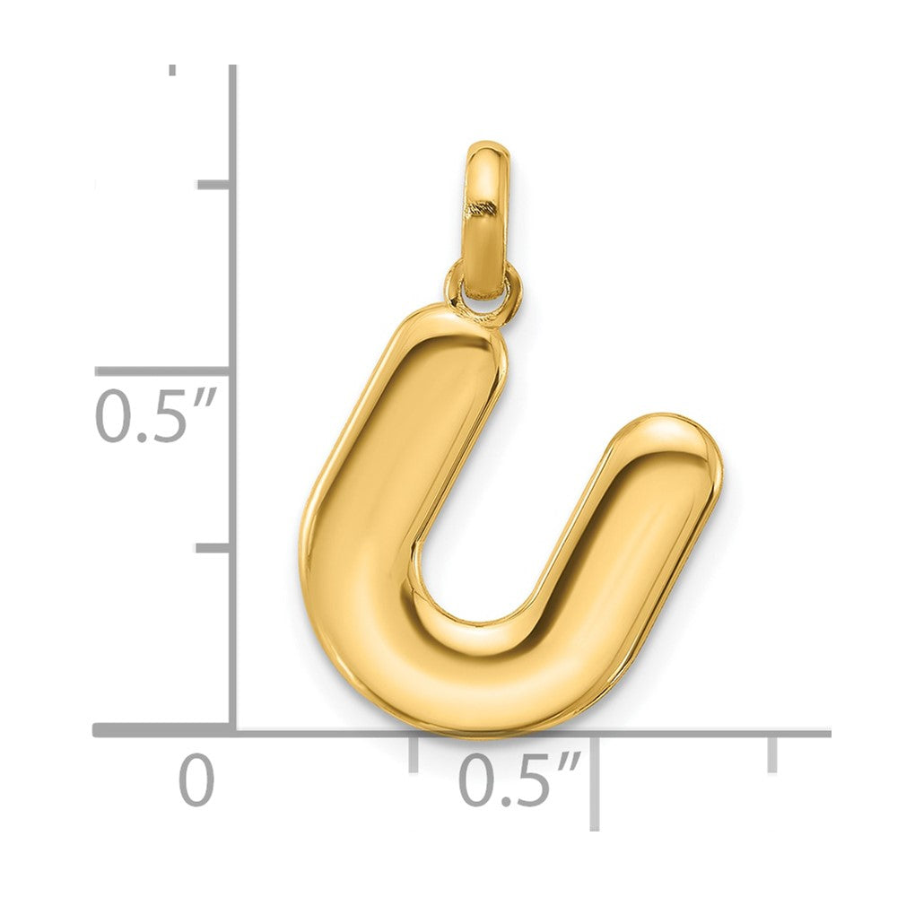 14k Yellow Gold Fancy Letter U