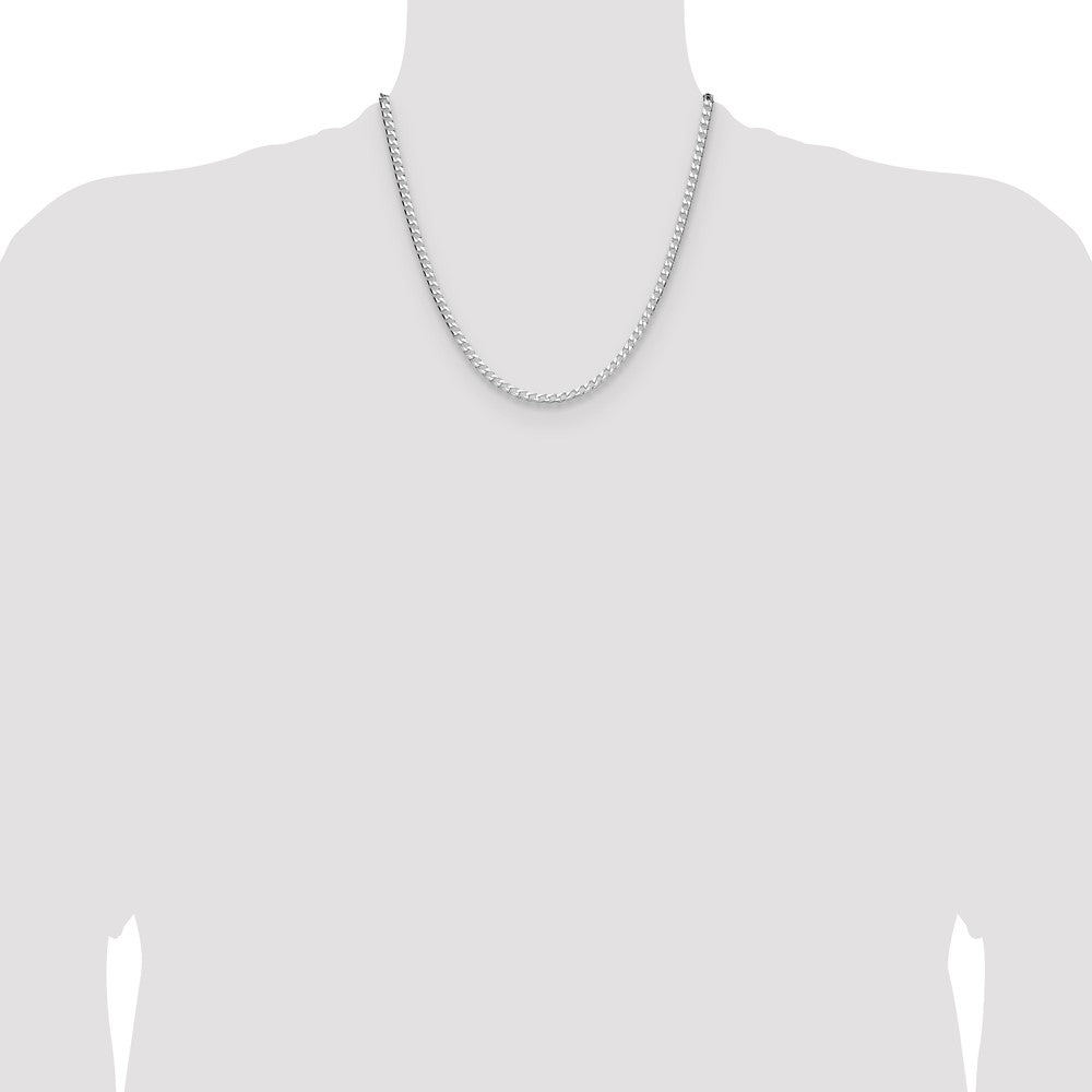 Sterling Silver 3.25mm D/C Square Curb Chain