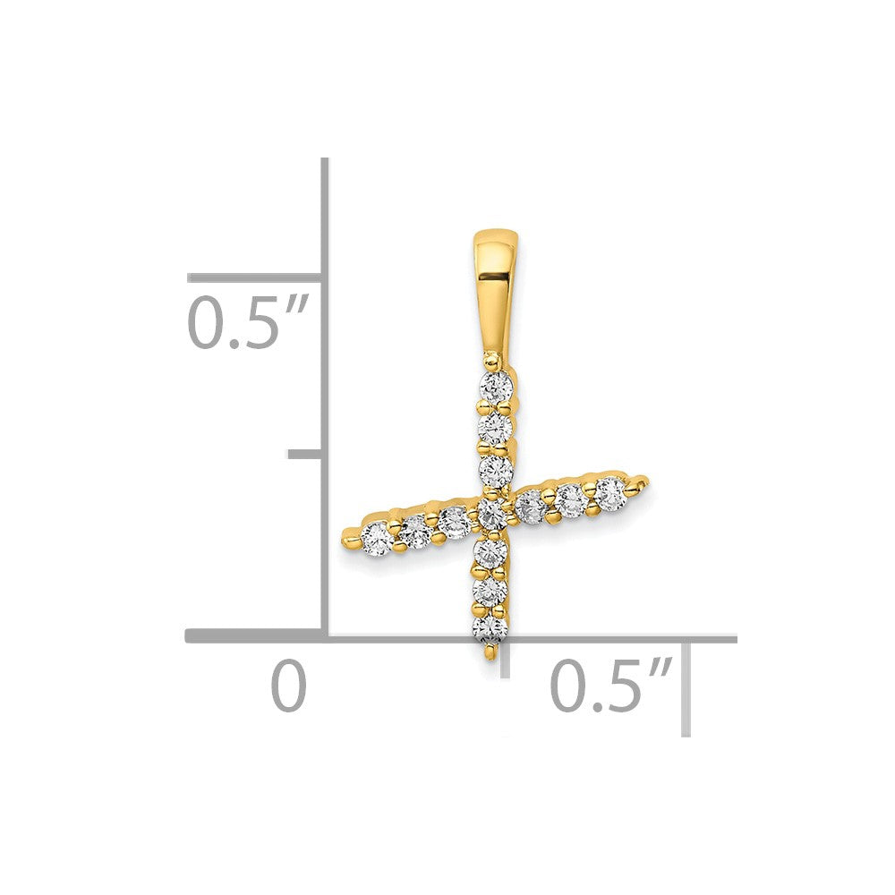 14k 1/8 carat Lab Grown Diamond VS/SI+ G+ Letter X Initial Pendant