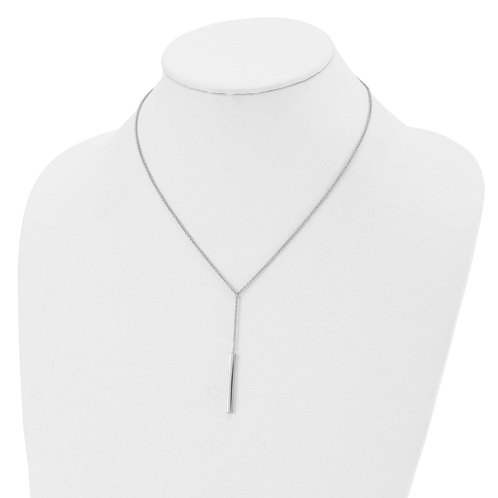 Sterling Silver RH-plated Polished w/1in ext. Necklace