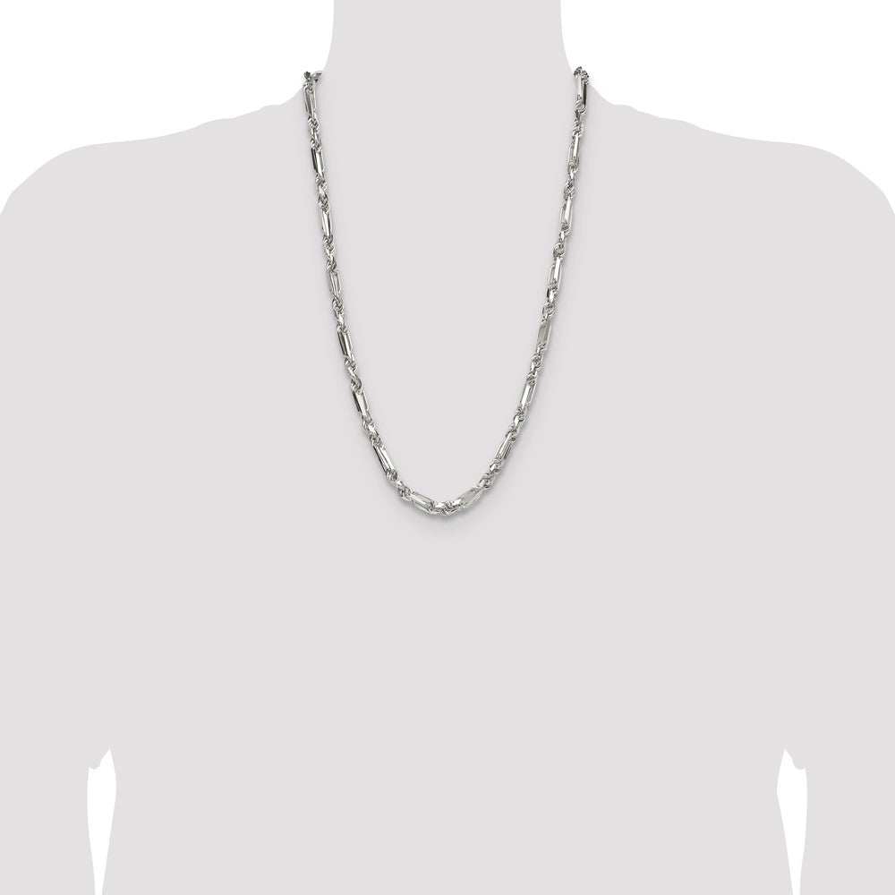 Sterling Silver 6mm D/C Figarope Chain