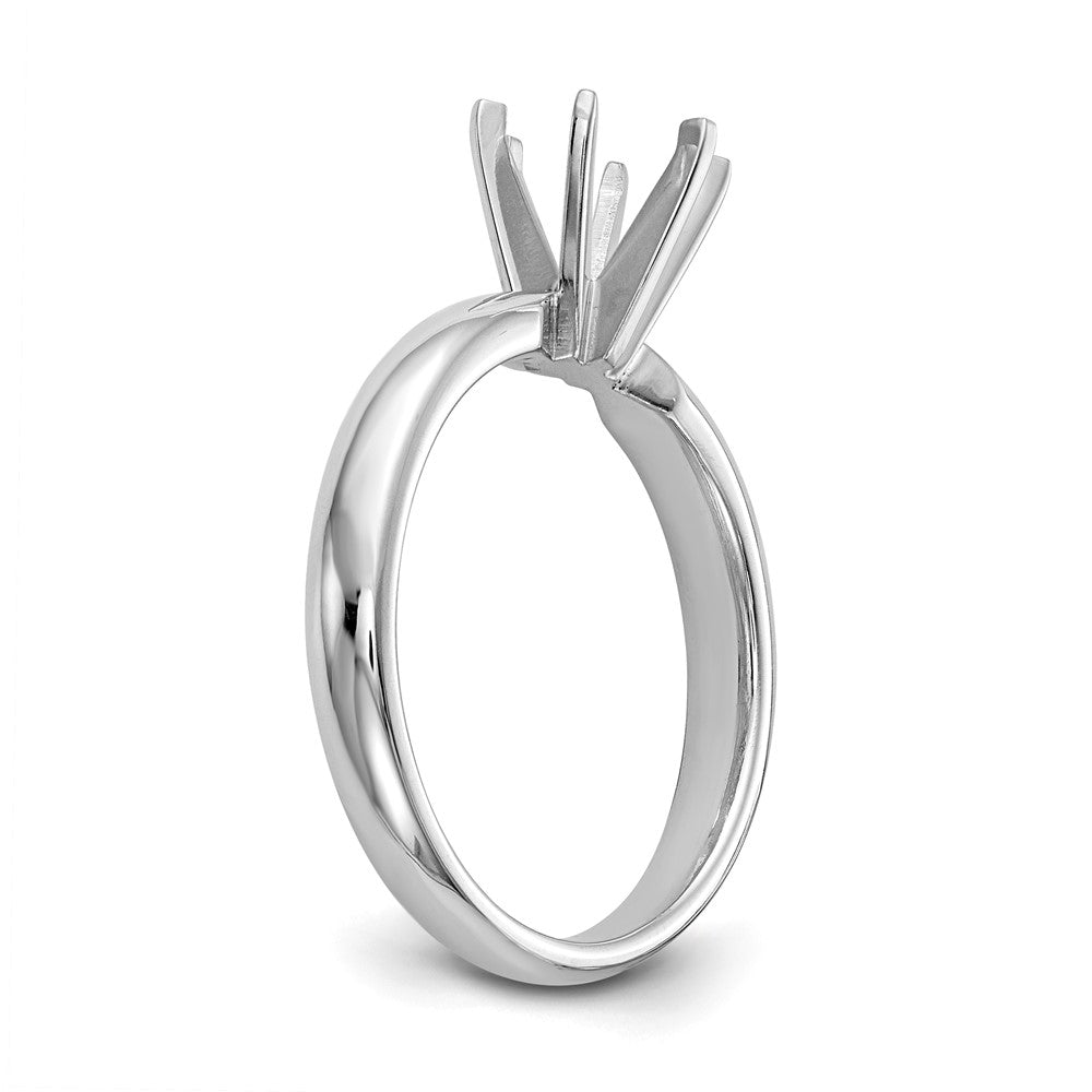 14k White Gold 1.25 carat Medium-Weight Low-Shoulder Comfort-Fit 6-Prong Round Solitaire Ring Mounting