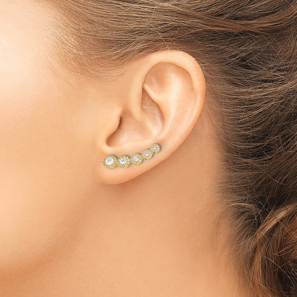 10K Polished CZ Ear Climbers