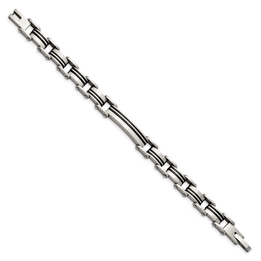 Stainless Steel Brushed Black IP-plated 8.75in Bracelet 8.75 inches