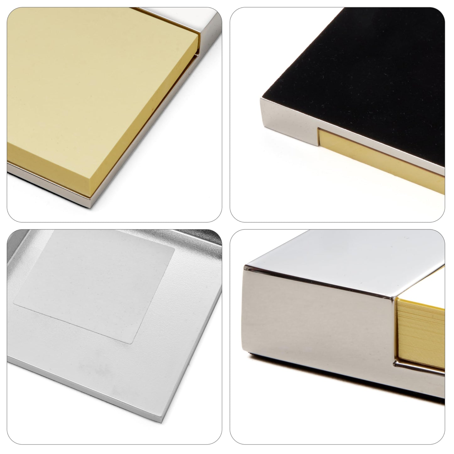 Silver-tone L-Shape Memo Holder with Memo Pad Included Q-GM2160
