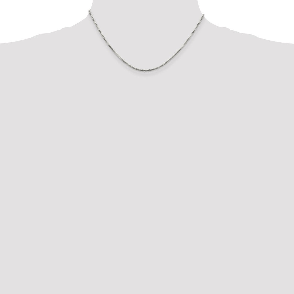 Sterling Silver 1.5mm Round Box Chain 16 Inches