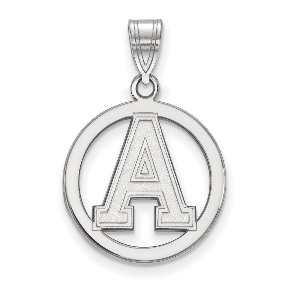 Sterling Silver Military Academy Small Shield Circle Pendant