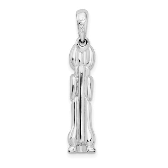 Sterling Silver Polished 3D Marco Island Cat Pendant
