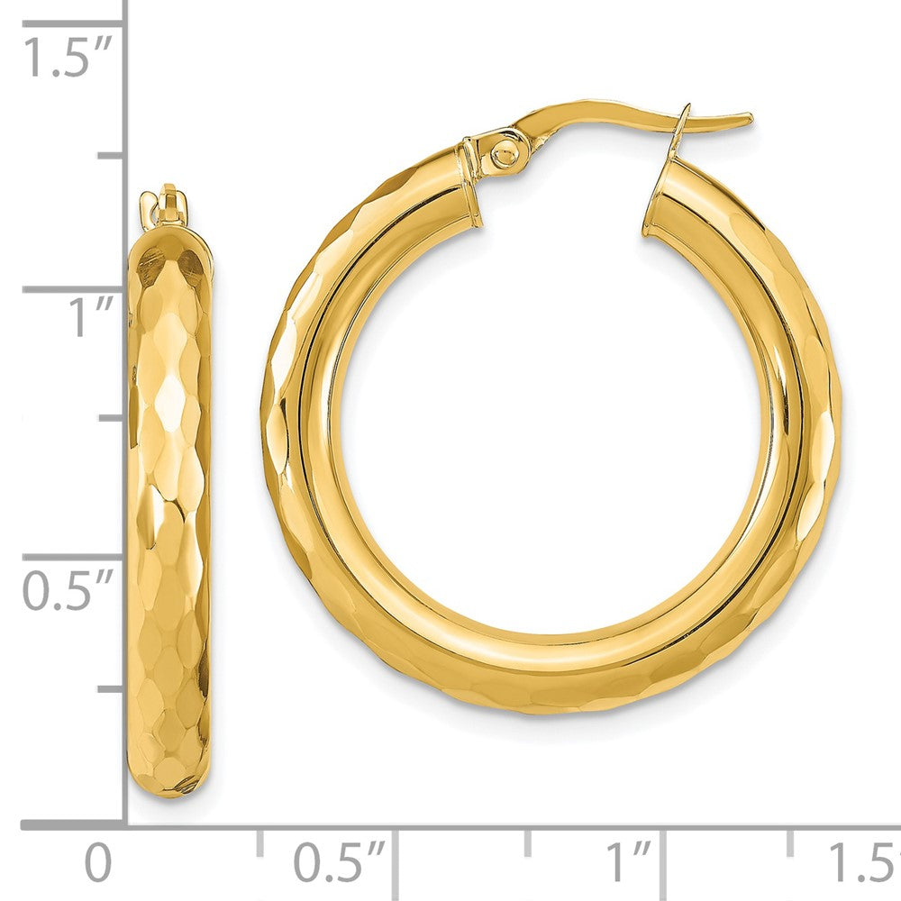 14k Polished D/C Hoop Earrings