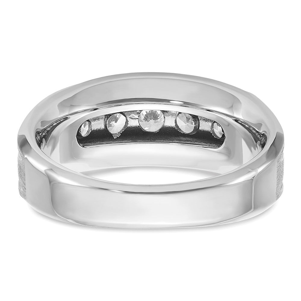 IBGoodman 14k White Gold 1 carat Lab Grown Diamond VS/SI+ G+ Complete Satin Men's Ring