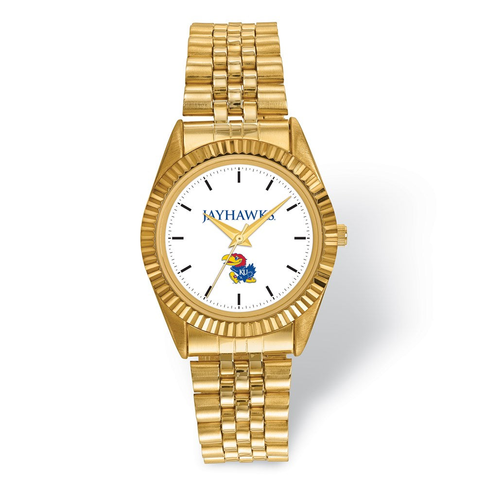 LogoArt University of Kansas Pro Gold-tone Gents Quartz Watch QUKS166