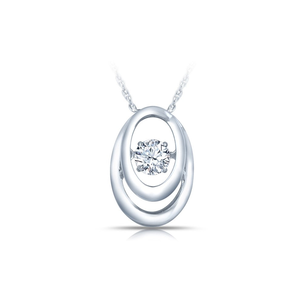 SS CZ Pendant 1=1/4 ctw W/chain